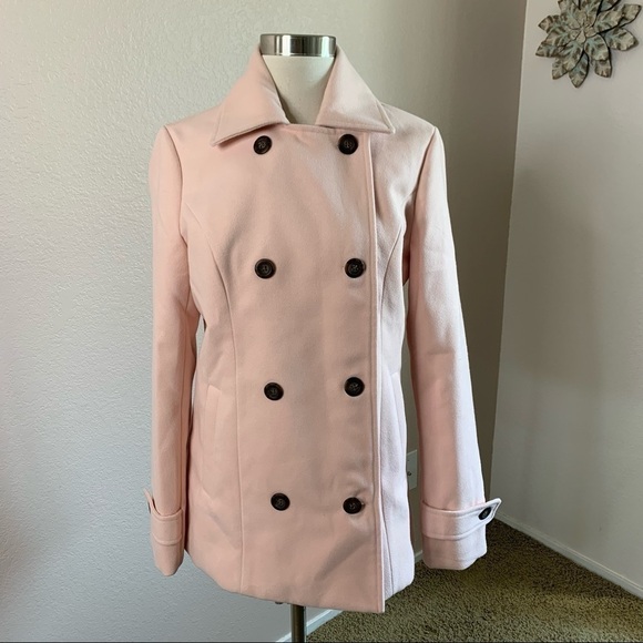 Forever 21 New With Tags Pink Pea Coat Medium - Picture 10 of 11